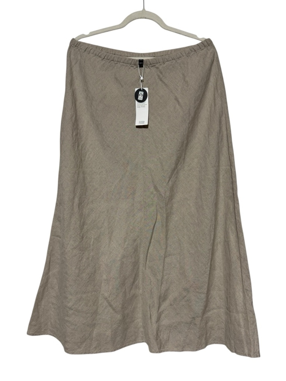 Eileen Fisher Beige/Undyed natural linen Midi Skirt